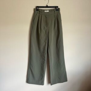Abercrombie & Fitch Pants Sz 28/6 Sloane Olive Green Wide Leg Tailored High Rise